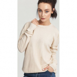 Jasnobeżowy Sweter Cosmos. Brązowe swetry klasyczne damskie other, na jesień, m. Za 59,99 zł.