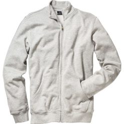 Bluza rozpinana ze stójką bonprix jasnoszary melanż. Szare bluzy męskie bonprix, s, bez wzorów, z dzianiny, ze stójką, bez rękawów, bez kaptura. Za 74,99 zł.