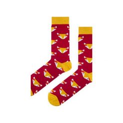 Czerwone skarpetki w lisy. Czerwone skarpetki męskie Em men's accessories, bez wzorów. Za 29,99 zł.