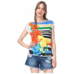 Desigual T-Shirt Damski Sarita M Wielokolorowy. Szare t-shirty damskie marki Desigual, m. W wyprzedaży za 129,00 zł.