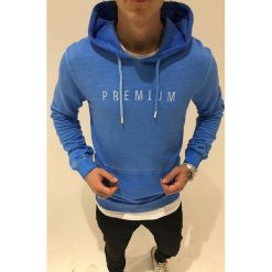 Bluza męska THOMAS BLUE. Niebieskie bluzy męskie IVET, m, z napisami, z kapturem, bez rękawów, z kapturem. W wyprzedaży za 59,00 zł.