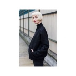 SUEDE BOMBER JACKET L.E. Czarne kurtki damskie The Hive, m, bez wzorów, bez kaptura. Za 399,00 zł.