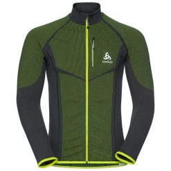 Bluzy męskie: Odlo Bluza męska Midlayer full zip VELOCITY czarno-żółta r. M (612302)