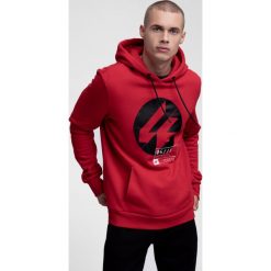 Bluza męska BLM266 - czerwony. Czerwone bluzy męskie 4f, m, bez wzorów, z bawełny, z kapturem, bez rękawów, z kapturem. W wyprzedaży za 59,99 zł.