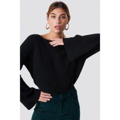 NA-KD Krótki sweter z dzianiny z długim rękawem - Black. Czarne swetry klasyczne damskie NA-KD, z dzianiny. Za 121,95 zł.