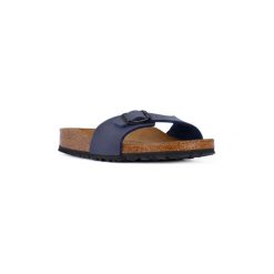 Klapki Birkenstock MADRID. Niebieskie klapki damskie Birkenstock, bez wzorów, bez obcasa. Za 295,63 zł.