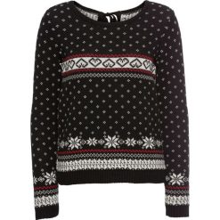 Sweter bonprix czarno-czerwono-biały wzorzysty. Czarne swetry klasyczne damskie bonprix. Za 59,99 zł.