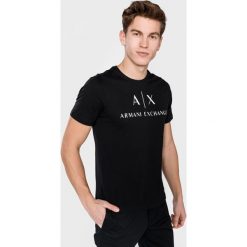 Armani Exchange Koszulka Czarny. Czarne podkoszulki męskie Armani Exchange, xl, z nadrukiem, z bawełny, z krótkim rękawem. Za 214,95 zł.