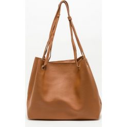 Kopertówki damskie: Torba typu shopper z kopertówką w zestawie brązowa