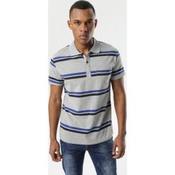 Szara Koszulka Leslee. Szare koszulki męskie Born2be, xl, w paski, z jeansu, polo, z długim rękawem, długie. Za 49,99 zł.