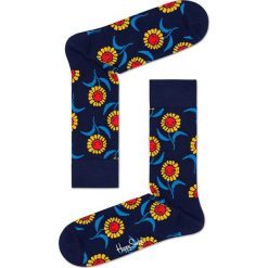 Happy Socks - Skarpetki Sunflower. Niebieskie skarpetki damskie Happy Socks, bez wzorów. Za 39,90 zł.