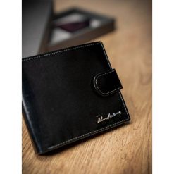 Portfel męski skórzany RFID Pierre Andreus czarny - Czarny. Czarne portfele męskie PIERRE ANDREUS, bez wzorów, ze skóry. Za 89,99 zł.