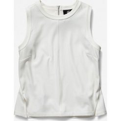 G-Star Raw - Top. Białe bluzki damskie G-Star RAW, s, bez wzorów, z elastanu, retro, z okrągłym kołnierzem, z krótkim rękawem. W wyprzedaży za 149,90 zł.