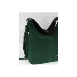 Zamsz-lico Shopper boho butelkowa zieleń GOLD. Zielone torby damskie na zakupy marki Fabiola, ze skóry, duże, zamszowe. Za 281,00 zł.