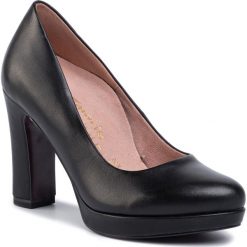 Półbuty TAMARIS - 1-22466-23 Black Leather 003. Czarne półbuty damskie Tamaris, bez wzorów, ze skóry, eleganckie, bez obcasa, na obcasie, bez zapięcia. Za 329,00 zł.