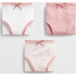 Mango Kids - Figi dziecięce Laura (3-pak) 110-164 cm. Różowe majtki dziewczęce Mango Kids, z elastanu. W wyprzedaży za 49,90 zł.
