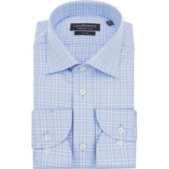 Koszula Ramona. Niebieskie koszule męskie LANCERTO, m, bez wzorów, z bawełny, eleganckie, bez kołnierzyka, bez rękawów. Za 299,90 zł.