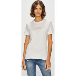 Only - Top. Szare topy damskie ONLY, l, z nadrukiem, z bawełny, z okrągłym kołnierzem. W wyprzedaży za 29,90 zł.