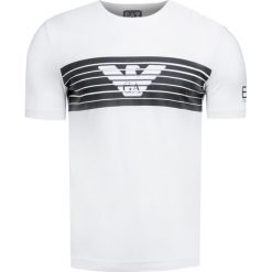 T-shirt EA7 EMPORIO ARMANI Biały. Białe t-shirty męskie marki EA7 Emporio Armani, z dżerseju, z klasycznym kołnierzykiem. Za 217,00 zł.