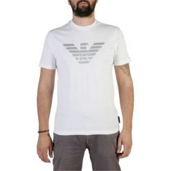 Emporio Armani koszulka męska M biała. Białe koszulki męskie Emporio Armani, m, z nadrukiem, bez kołnierzyka, bez rękawów. Za 315,00 zł.