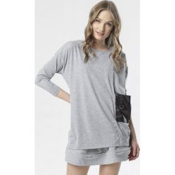 Szara Tunika Rhenemoni. Szare tuniki damskie Born2be, xl, bez wzorów, bez kołnierzyka, bez rękawów. W wyprzedaży za 69,99 zł.
