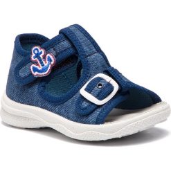 Sandały SUPERFIT - 8-00292-80 Ocean. Niebieskie sandały chłopięce Superfit, ze skóry, bez zapięcia. W wyprzedaży za 139,00 zł.