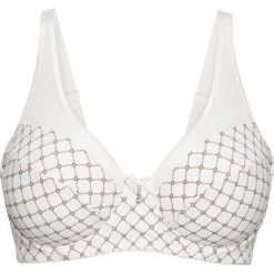 Biustonosz minimizer na fiszbinach bonprix ecru-brunatny z nadrukiem. Białe biustonosze bonprix, z nadrukiem. Za 54,99 zł.
