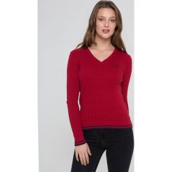 Sweter w kolorze bordowym. Czerwone bez kategorii marki Felix Hardy, l, w paski, ze splotem. W wyprzedaży za 129,95 zł.