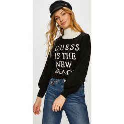 Guess Jeans - Sweter. Czarne swetry oversize damskie marki Guess Jeans, s, z aplikacjami, z elastanu. Za 369,90 zł.