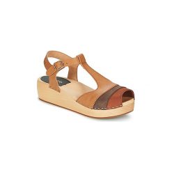 Sandały Swedish hasbeens 90'S-T-STRAP-WEDGE. Brązowe sandały trekkingowe damskie marki Swedish hasbeens. Za 631,20 zł.