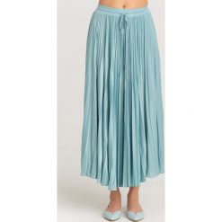 SPÓDNICA SOLEDAD Max Mara Leisure. Niebieskie spódniczki damskie Max Mara Leisure, na imprezę, s, z aplikacjami, z materiału, rozkloszowane. Za 713,30 zł.