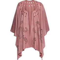 Poncho bonprix różowobrązowy. Różowe żakiety damskie bonprix, bez wzorów. Za 89,99 zł.