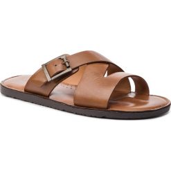 Klapki LASOCKI FOR MEN - MB-CASCAIS-21 Brown. Pomarańczowe klapki męskie Lasocki For Men, bez wzorów, ze skóry. Za 119,99 zł.