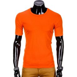 T-SHIRT MĘSKI BEZ NADRUKU S620 - POMARAŃCZOWY. Brązowe t-shirty męskie z nadrukiem marki Inny, m, z klasycznym kołnierzykiem. Za 12,99 zł.