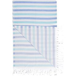 Chusty damskie: Chusta hammam w kolorze niebiesko-turkusowym – 180 x 100 cm