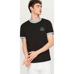 T-shirty męskie: T-shirt z ozdobnymi ściągaczami – Czarny