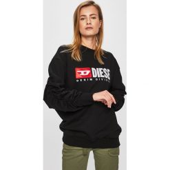 Diesel - Bluza. Czarne bluzy damskie Diesel, s, z nadrukiem, z bawełny, bez rękawów, bez kaptura. W wyprzedaży za 479,90 zł.