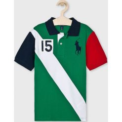 Polo Ralph Lauren - Polo dziecięce 134-176 cm. Zielone t-shirty chłopięce Polo Ralph Lauren, z nadrukiem, z bawełny, z krótkim rękawem. W wyprzedaży za 239,90 zł.