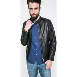 Selected - Kurtka skórzana. Czarne płaszcze męskie Selected, xl, bez wzorów, z poliesteru, krótkie, bez kaptura. W wyprzedaży za 519,90 zł.
