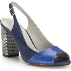 Buty damskie. Brązowe botki damskie Wittchen, ze skóry, eleganckie, z otwartym noskiem, bez obcasa, na obcasie, ze sprzączką. W wyprzedaży za 349,90 zł.