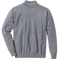 Golfy męskie: Sweter ze stójką Regular Fit bonprix szary melanż