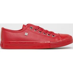 Big Star - Tenisówki. Czerwone trampki i tenisówki damskie BIG STAR, bez wzorów, z gumy, na sznurówki. W wyprzedaży za 69,90 zł.