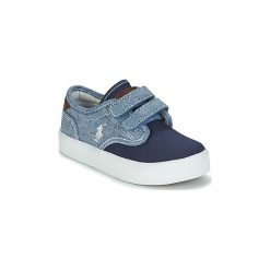 Buty Dziecko Polo Ralph Lauren LUWES EZ. Niebieskie trampki chłopięce Polo Ralph Lauren, bez wzorów, bez zapięcia. Za 339,00 zł.
