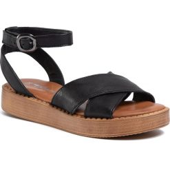 Sandały TAMARIS - 1-28084-34 Black 001. Czarne klapki damskie Tamaris, bez wzorów, ze skóry, bez obcasa. Za 249,00 zł.