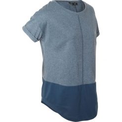 Shirt sportowy z kontrastowymi elementami, krótki rękaw bonprix ciemnoniebieski melanż. Niebieskie bluzki sportowe damskie bonprix, bez wzorów, z okrągłym kołnierzem, z krótkim rękawem, krótkie, bez kaptura. Za 44,99 zł.
