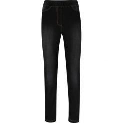 Jegginsy z wysoką talią, z elastycznego, termoaktywnego materiału bonprix czarny denim. Czarne jeansy damskie bonprix. Za 84,99 zł.
