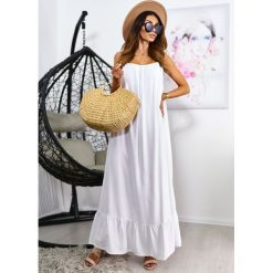 Sukienka Sunrise Maxi Kolor Biel ONESIZE. Czarne sukienki damskie LIGARI, na plażę, na lato, s, w paski, z bawełny, bez kołnierzyka, bez rękawów, maxi. Za 99,00 zł.