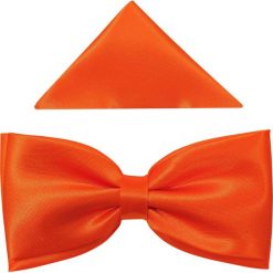 Pomarańczowa szeroka mucha męska B27. Pomarańczowe muszki męskie Modini Moda Męska, na co dzień, bez wzorów, z tkaniny, eleganckie. W wyprzedaży za 45,00 zł.