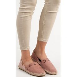 PUDROWE ESPADRYLE VICES. Różowe baleriny damskie vices, bez wzorów, bez obcasa. Za 99,90 zł.