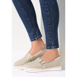 Trampki damskie slip on: Beżowe Slip On Ripple